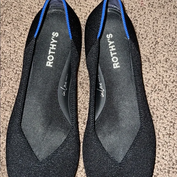 Rothy’s black The point ballet flat shoes 9.5 - Picture 3 of 7